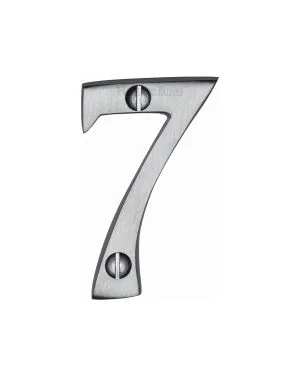 Heritage Brass Numeral 7 Face Fix 51mm (2") Satin Chrome finish