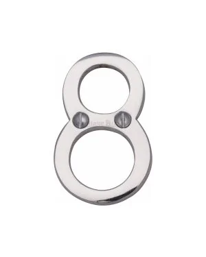 Heritage Brass Numeral 8 Face Fix 51mm (2") Polished Chrome finish