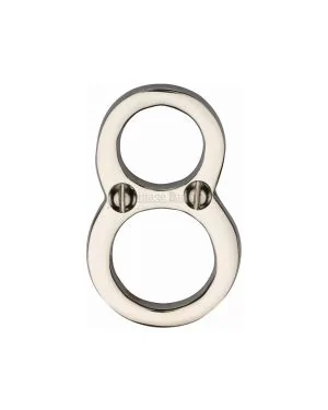 Heritage Brass Numeral 8 Face Fix 51mm (2") Polished Nickel finish