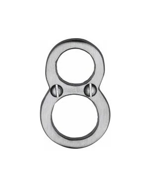 Heritage Brass Numeral 8 Face Fix 51mm (2") Satin Chrome finish