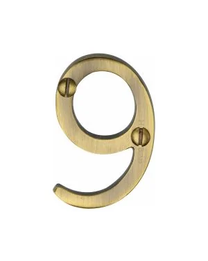 Heritage Brass Numeral 9 Face Fix 51mm (2") Antique finish