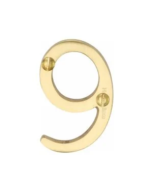 Heritage Brass Numeral 9 Face Fix 51mm (2") Satin Brass finish