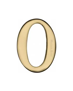 Heritage Brass Numeral 0 Self Adhesive 51mm (2") Polished Brass finish