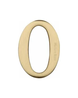 Heritage Brass Numeral 0 Self Adhesive 51mm (2") Satin Brass finish