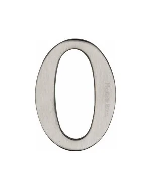 Heritage Brass Numeral 0 Self Adhesive 51mm (2") Satin Nickel finish