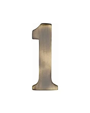 Heritage Brass Numeral 1 Self Adhesive 51mm (2") Antique finish
