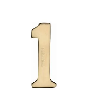 Heritage Brass Numeral 1 Self Adhesive 51mm (2") Polished Brass finish