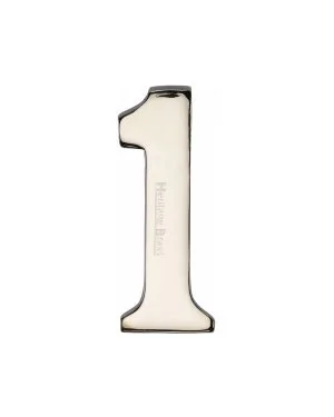 Heritage Brass Numeral 1 Self Adhesive 51mm (2") Polished Nickel finish