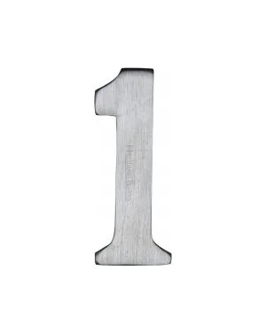 Heritage Brass Numeral 1 Self Adhesive 51mm (2") Satin Chrome finish