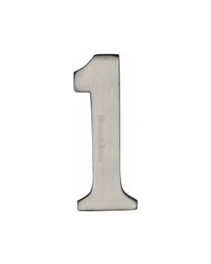 Heritage Brass Numeral 1 Self Adhesive 51mm (2") Satin Nickel finish