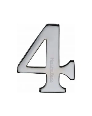 Heritage Brass Numeral 4 Self Adhesive 51mm (2") Polished Chrome finish
