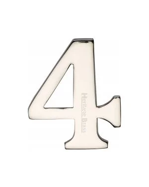 Heritage Brass Numeral 4 Self Adhesive 51mm (2") Polished Nickel finish