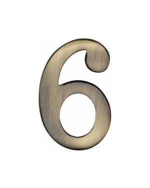 Heritage Brass Numeral 6 Self Adhesive 51mm (2") Antique finish