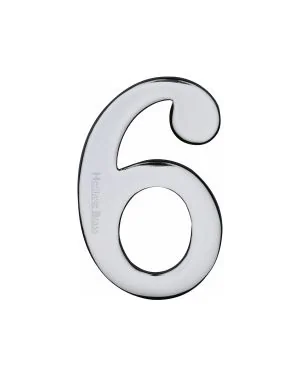 Heritage Brass Numeral 6 Self Adhesive 51mm (2") Polished Chrome finish
