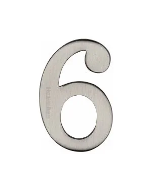 Heritage Brass Numeral 6 Self Adhesive 51mm (2") Satin Nickel finish
