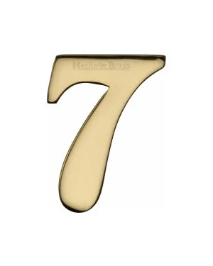 Heritage Brass Numeral 7 Self Adhesive 51mm (2") Polished Brass finish