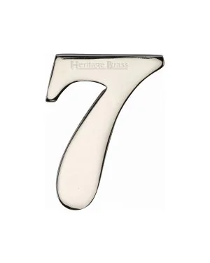 Heritage Brass Numeral 7 Self Adhesive 51mm (2") Polished Nickel finish
