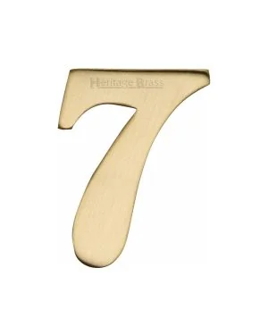 Heritage Brass Numeral 7 Self Adhesive 51mm (2") Satin Brass finish