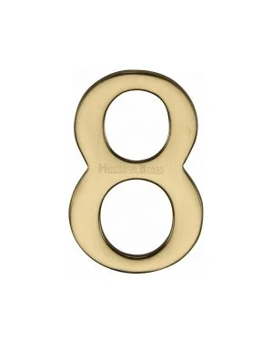 Heritage Brass Numeral 8 Self Adhesive 51mm (2") Polished Brass finish