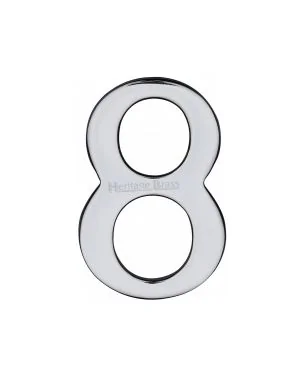 Heritage Brass Numeral 8 Self Adhesive 51mm (2") Polished Chrome finish