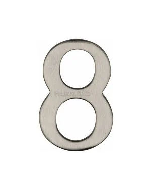 Heritage Brass Numeral 8 Self Adhesive 51mm (2") Satin Nickel finish