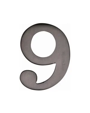 Heritage Brass Numeral 9 Self Adhesive 51mm (2") Matt Bronze finish