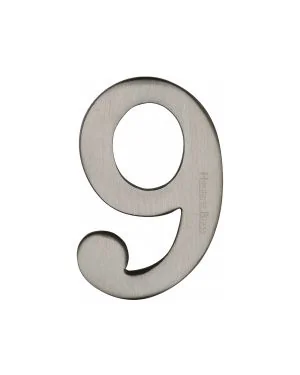 Heritage Brass Numeral 9 Self Adhesive 51mm (2") Satin Nickel finish