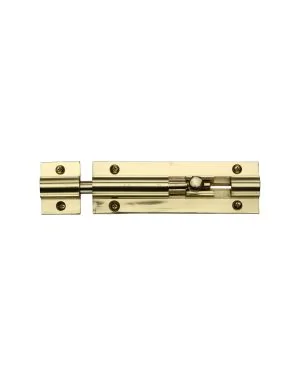 Heritage Brass Door Bolt Straight 4 x 1.25 Polished Brass finish