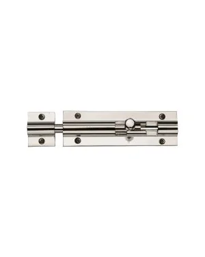 Heritage Brass Door Bolt Straight 4 x 1.25 Polished Nickel finish