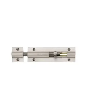 Heritage Brass Door Bolt Straight 4 x 1.25 Satin Nickel finish