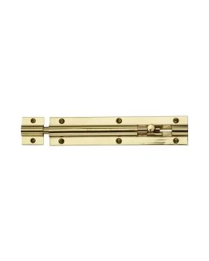 Heritage Brass Door Bolt Straight 6 x 1.25 Polished Brass finish