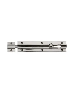 Heritage Brass Door Bolt Straight 6" x 1.25" Polished Nickel finish