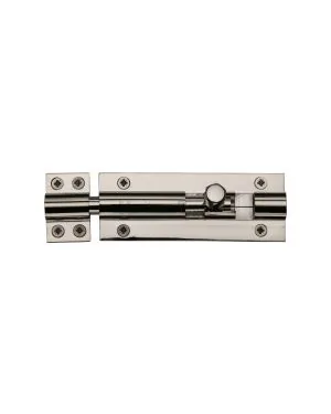 Heritage Brass Door Bolt Straight 4 x 1.5 Polished Nickel finish