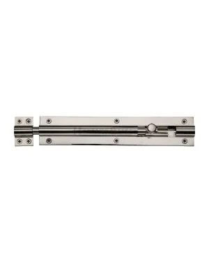 Heritage Brass Door Bolt Straight 8 x 1.5 Polished Nickel finish
