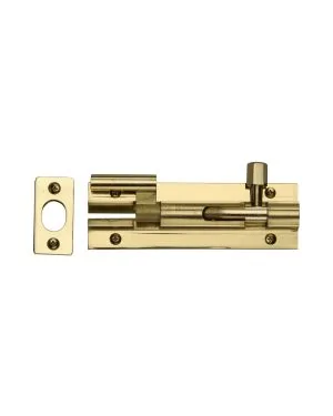 Heritage Brass Door Bolt Necked 4 x 1.25 Polished Brass finish