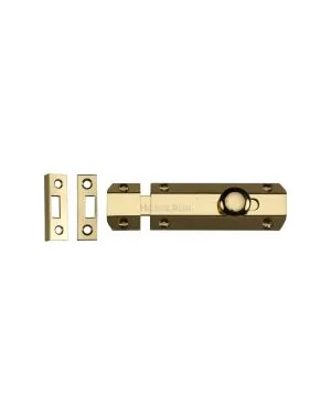 Heritage Brass Door Bolt Flat 4" Polished Brass finish