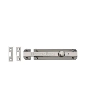 Heritage Brass Door Bolt Flat 4" Polished Nickel finish