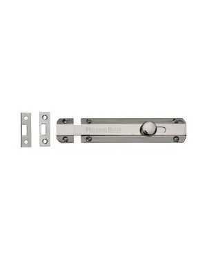 Heritage Brass Door Bolt Flat 6" Polished Nickel finish