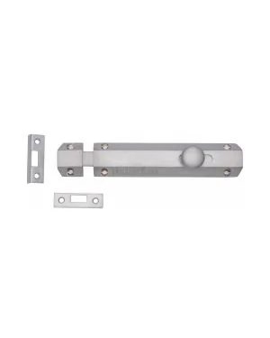Heritage Brass Door Bolt Flat 6" Satin Chrome finish