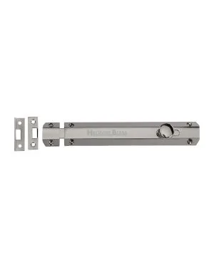 Heritage Brass Door Bolt Flat 8" Polished Nickel finish