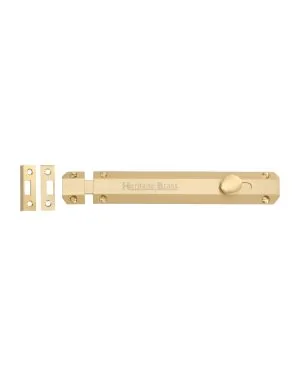 Heritage Brass Door Bolt Flat 8" Satin Brass finish
