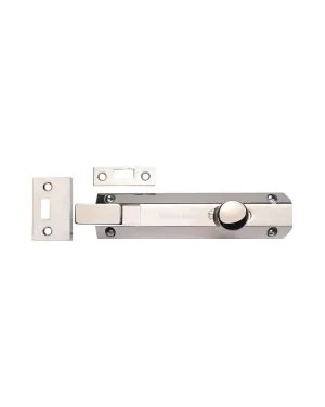 Heritage Brass Door Bolt Necked Flat 6 Polished Nickel finish