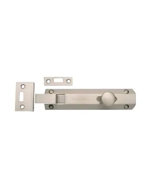 Heritage Brass Door Bolt Necked Flat 6 Satin Nickel finish