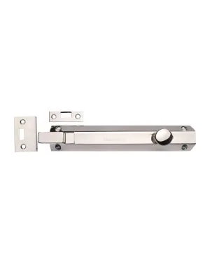 Heritage Brass Door Bolt Necked Flat 8 Polished Nickel finish