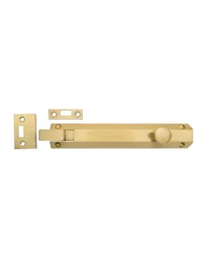 Heritage Brass Door Bolt Necked Flat 8 Satin Brass finish