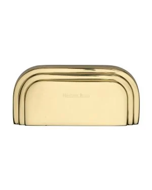 Heritage Brass Drawer Pull Bauhaus Design 76mm CTC Polished Brass Finish
