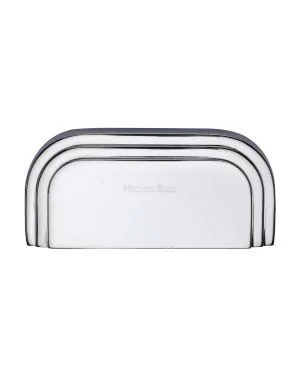 Heritage Brass Drawer Pull Bauhaus Design 76mm CTC Polished Chrome Finish