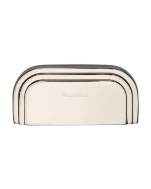 Heritage Brass Drawer Pull Bauhaus Design 76mm CTC Polished Nickel Finish