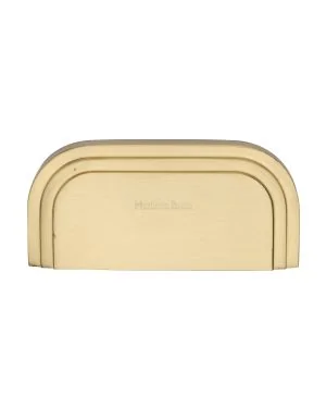 Heritage Brass Drawer Pull Bauhaus Design 76mm CTC Satin Brass Finish