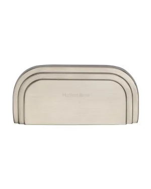 Heritage Brass Drawer Pull Bauhaus Design 76mm CTC Satin Nickel Finish